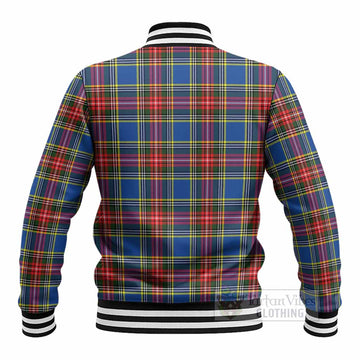 Bethune Tartan Crest Baseball Jacket Ferocious Lion Style