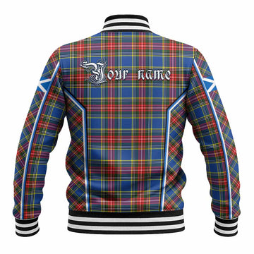 Bethune Tartan Crest Baseball Jacket Scotland Coat of Arm Flag Style