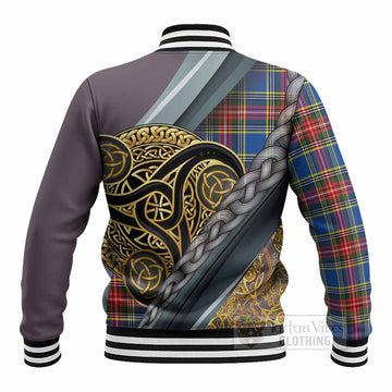 Bethune Tartan Crest Baseball Jacket Scottish Triskele Celtic