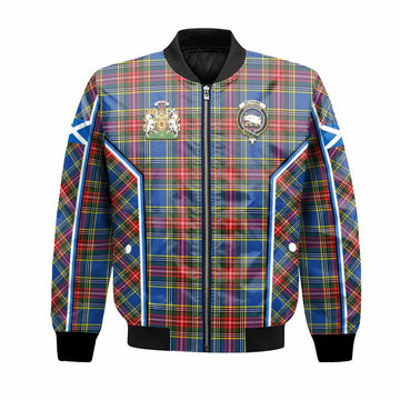 Bethune Tartan Crest Bomber Jacket Scotland Coat of Arm Flag Style - Tartan Vibes Clothing