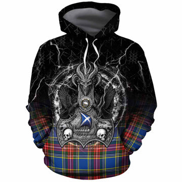 Bethune Tartan Crest Cotton Hoodie Celtic Odin's Raven Legacy