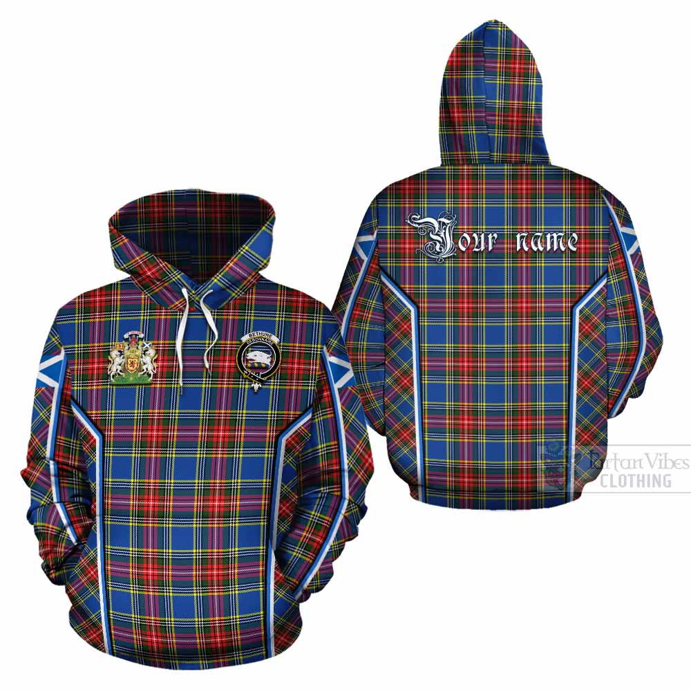 Bethune Tartan Crest Cotton Hoodie Scotland Coat of Arm Flag Style - Tartan Vibes Clothing