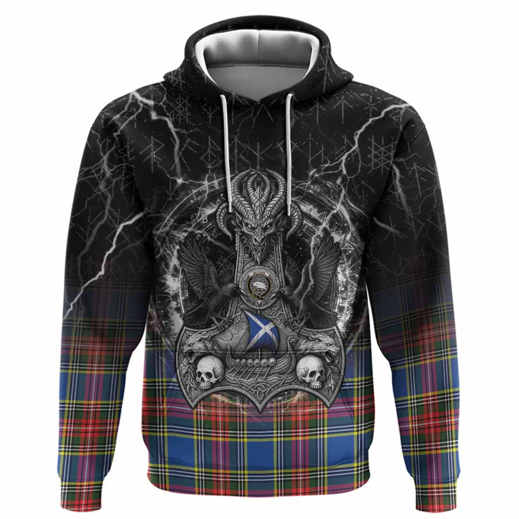 Bethune Tartan Crest Hoodie Celtic Odin's Raven Legacy