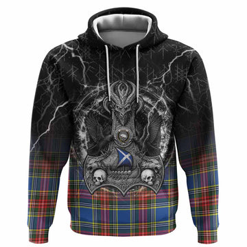 Bethune Tartan Crest Hoodie Celtic Odin's Raven Legacy