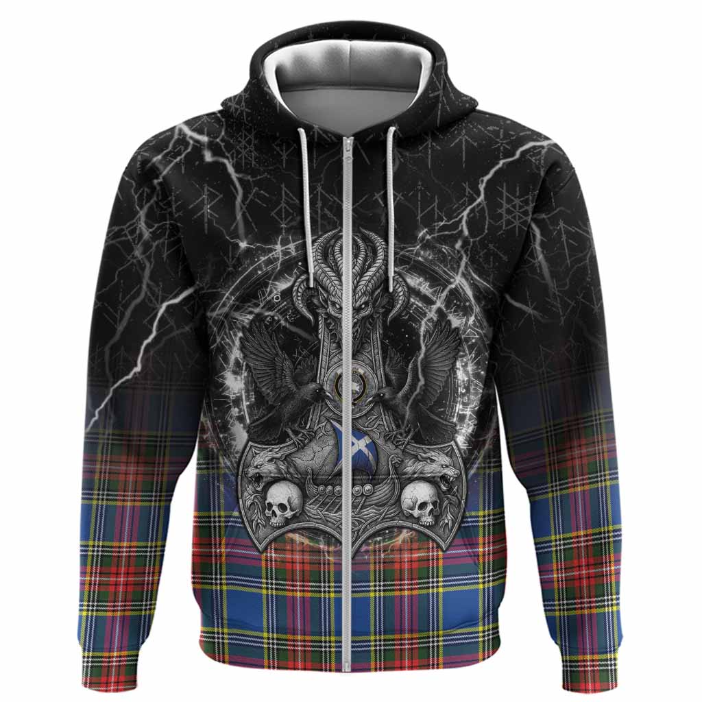 Bethune Tartan Crest Hoodie Celtic Odin's Raven Legacy