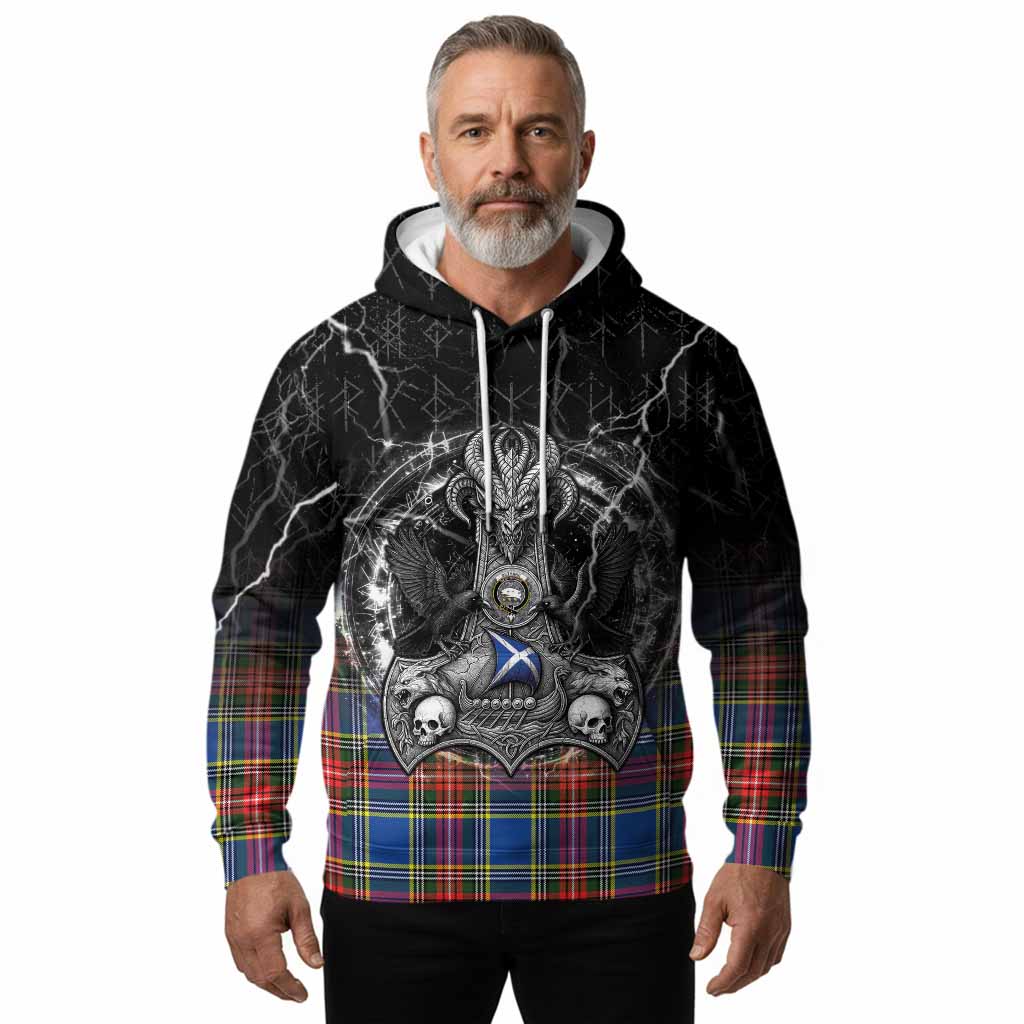 Bethune Tartan Crest Hoodie Celtic Odin's Raven Legacy