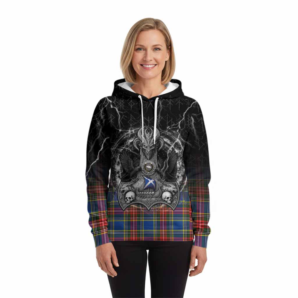 Bethune Tartan Crest Hoodie Celtic Odin's Raven Legacy