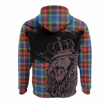 Bethune Tartan Crest Hoodie Crowned Lion Heritage Style
