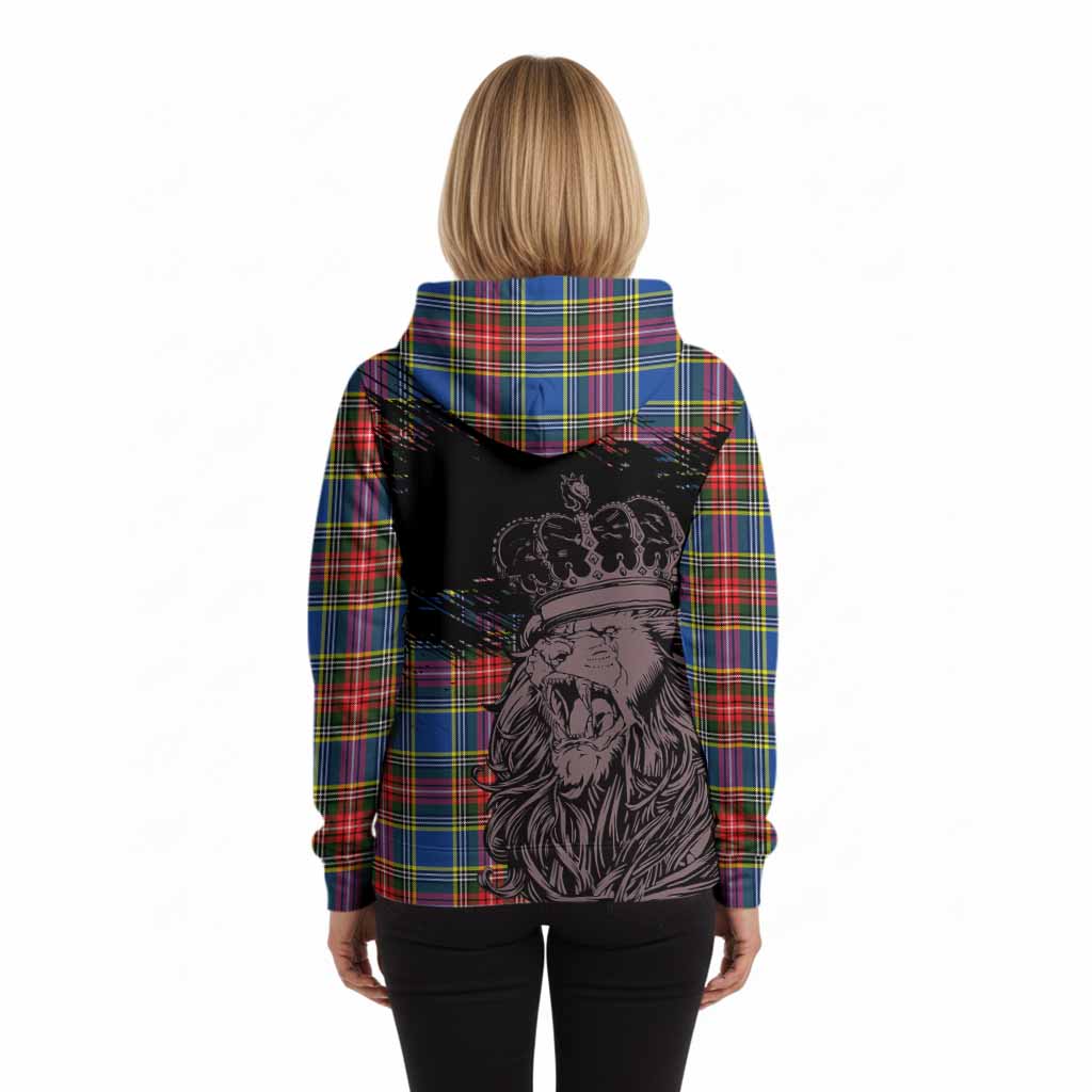 Bethune Tartan Crest Hoodie Crowned Lion Heritage Style