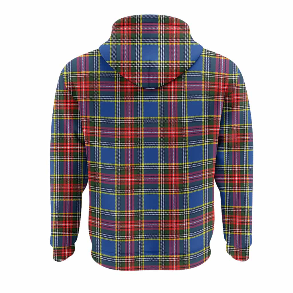 Bethune Tartan Crest Hoodie Ferocious Lion Style