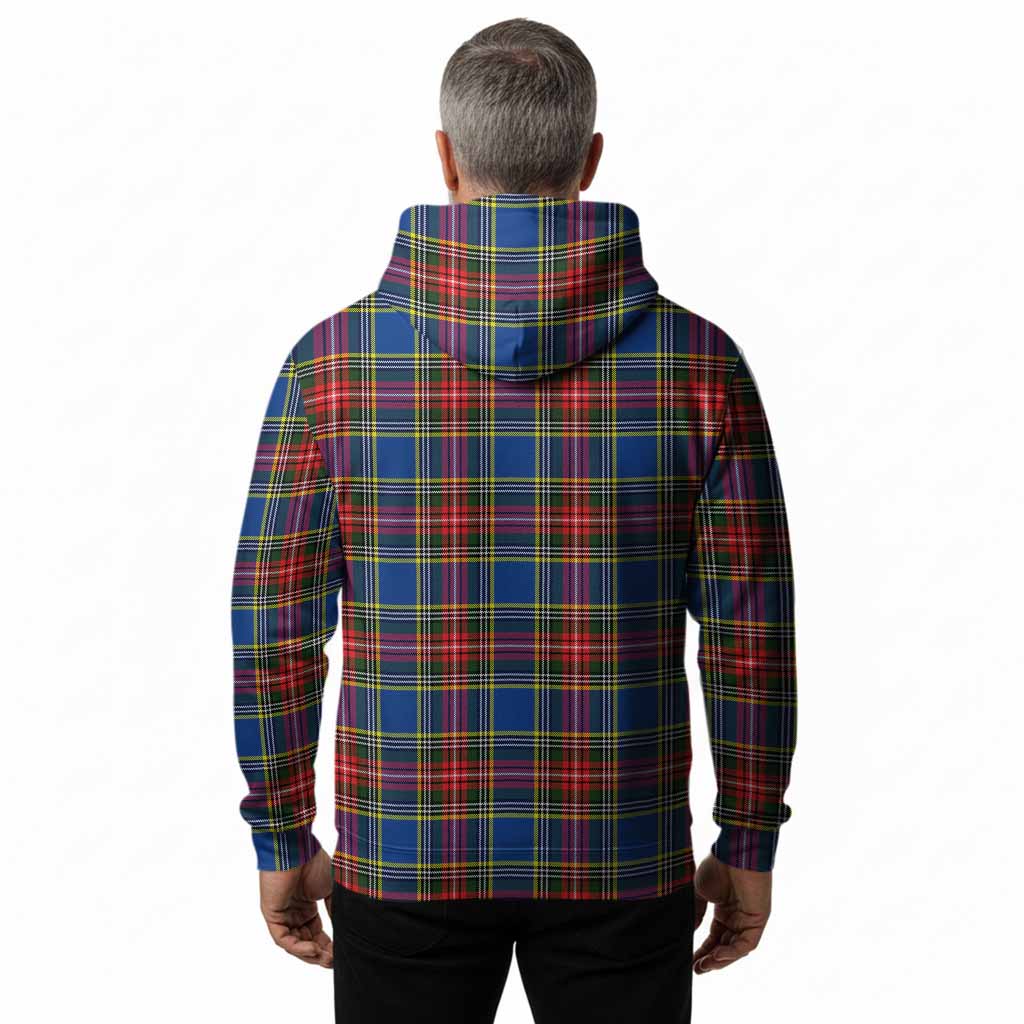 Bethune Tartan Crest Hoodie Ferocious Lion Style