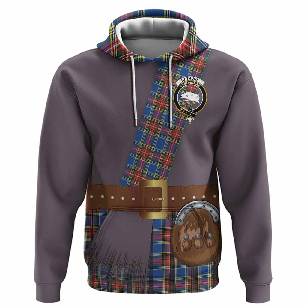 Bethune Tartan Crest Hoodie Kilt Costume Style