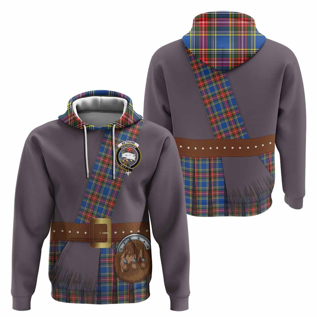 Bethune Tartan Crest Hoodie Kilt Costume Style