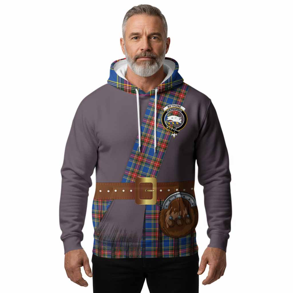 Bethune Tartan Crest Hoodie Kilt Costume Style