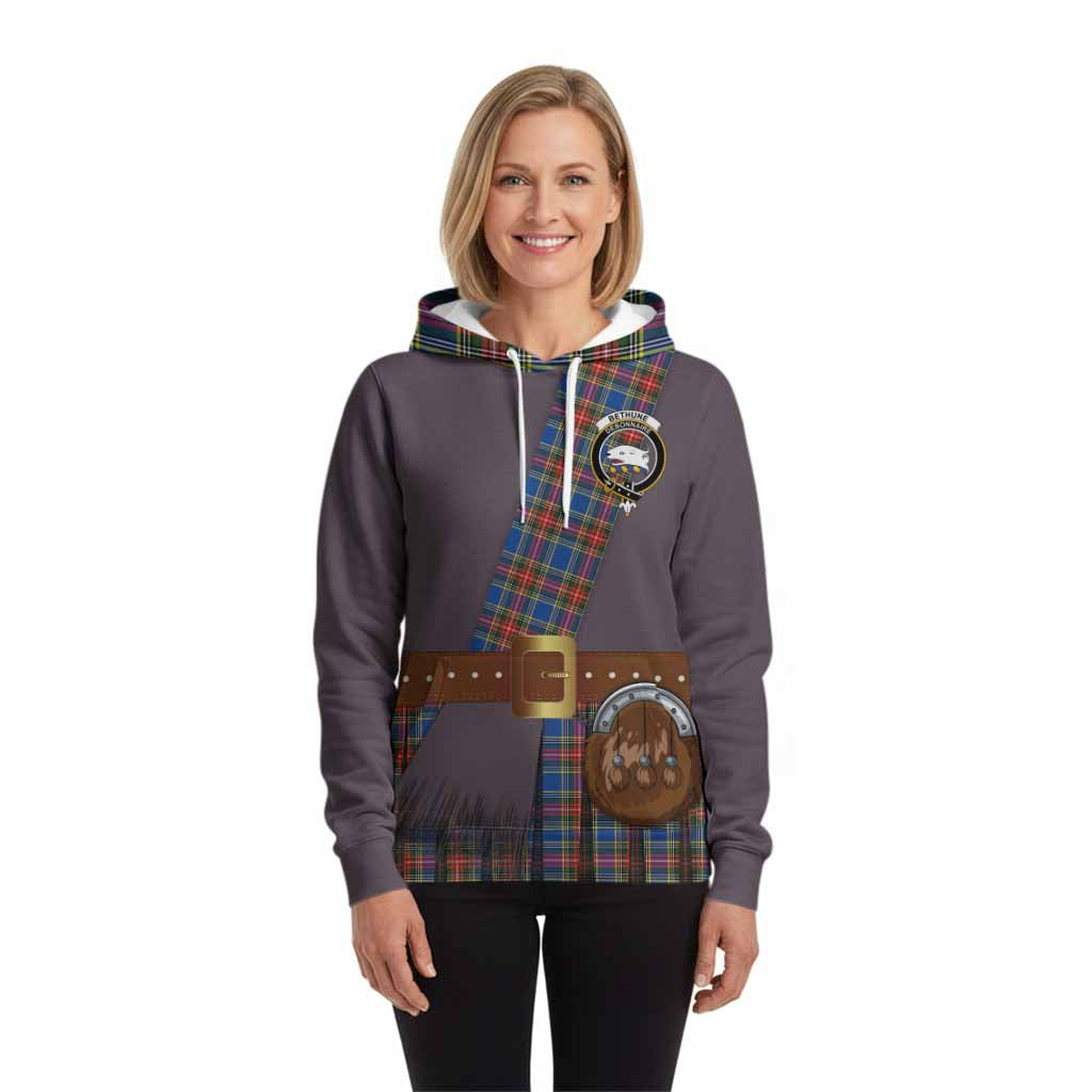 Bethune Tartan Crest Hoodie Kilt Costume Style