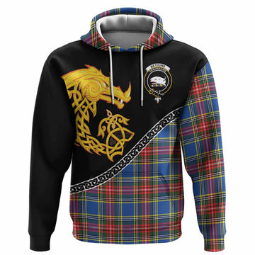 Bethune Tartan Crest Hoodie Legendary Dragon Knot Half Style