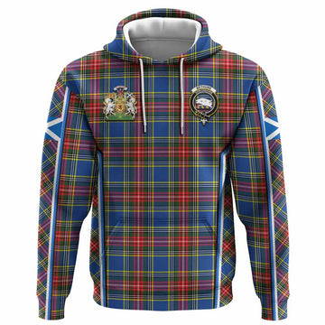 Bethune Tartan Crest Hoodie Scotland Coat of Arm Flag Style