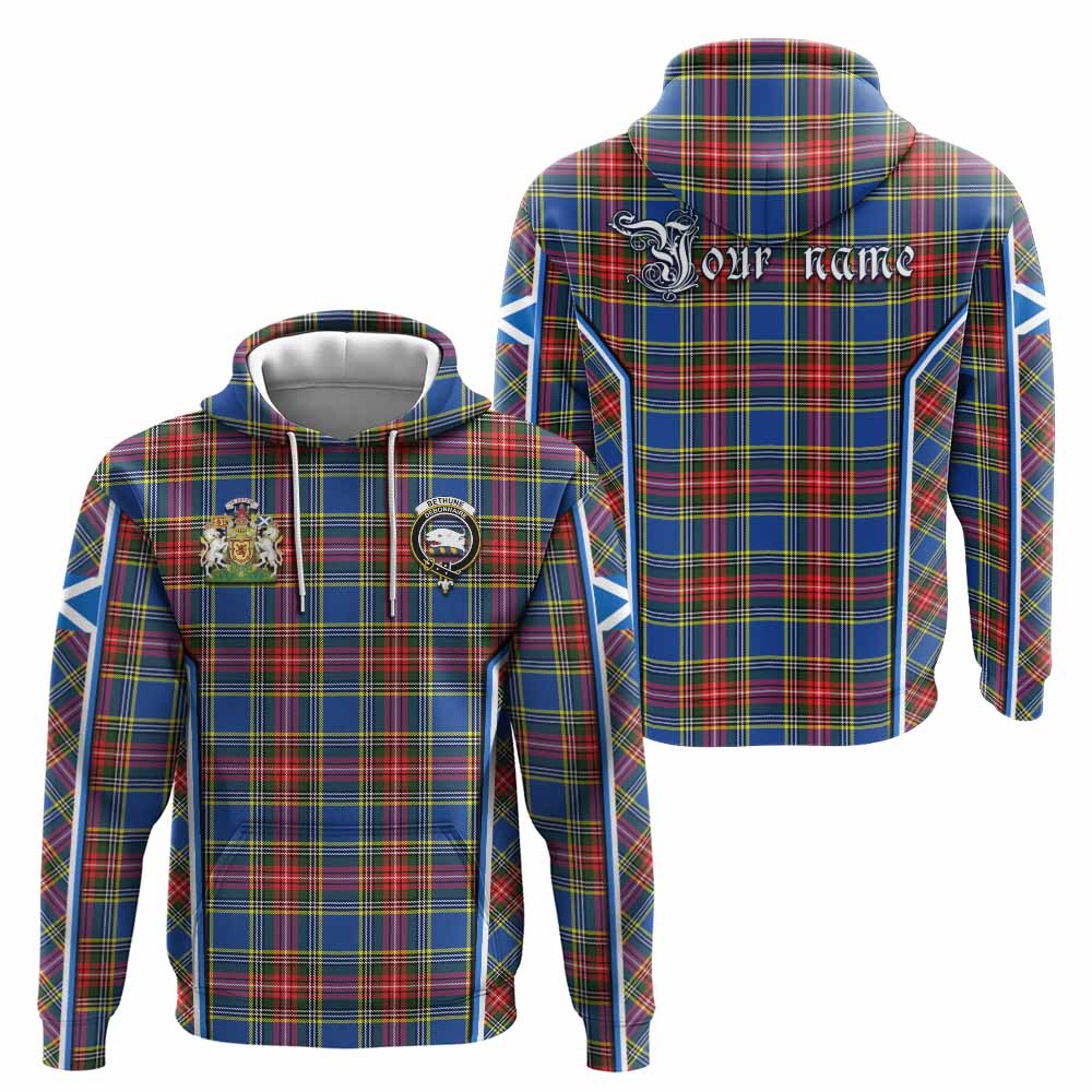 Bethune Tartan Crest Hoodie Scotland Coat of Arm Flag Style - Tartan Vibes Clothing