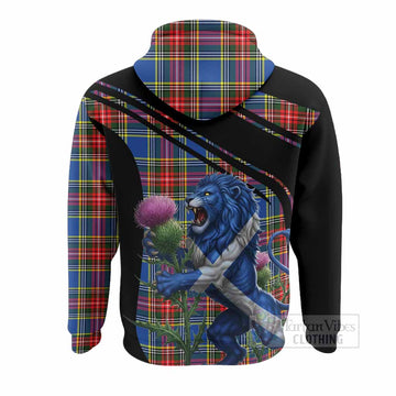 Bethune Tartan Crest Hoodie Scottish Lion Rampant Thistle