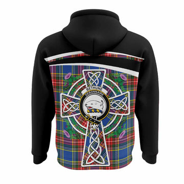 Bethune Tartan Crest Hoodie Scottish Thistle Celtic Cross Alba Gu Brath