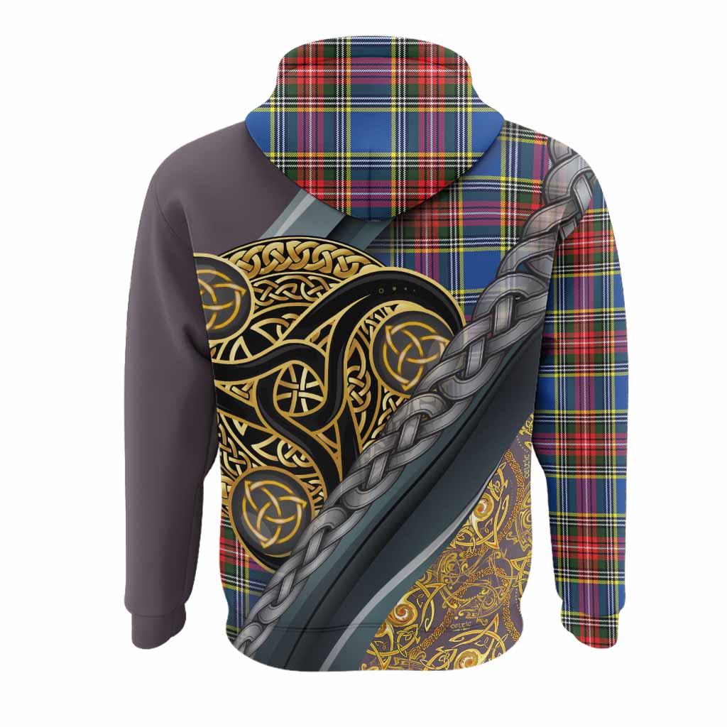 Bethune Tartan Crest Hoodie Scottish Triskele Celtic