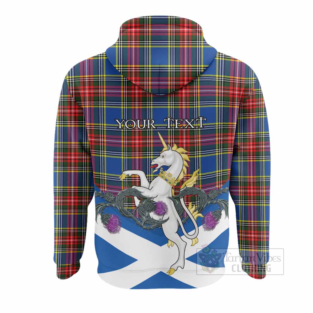 Bethune Tartan Crest Hoodie Scottish Unicorn With Thistle