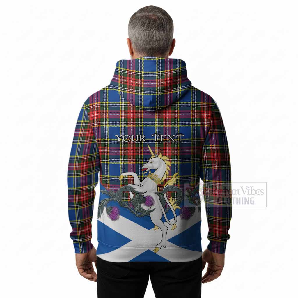 Bethune Tartan Crest Hoodie Scottish Unicorn With Thistle