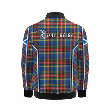 Bethune Tartan Crest Kid Bomber Jacket Scotland Coat of Arm Flag Style - Tartan Vibes Clothing