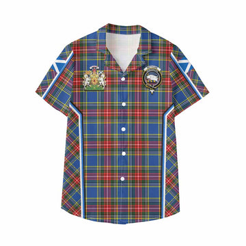 Bethune Tartan Crest Kid Hawaiian Shirt Scotland Coat of Arm Flag Style - Tartan Vibes Clothing