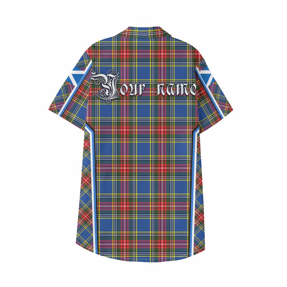 Bethune Tartan Crest Kid Hawaiian Shirt Scotland Coat of Arm Flag Style - Tartan Vibes Clothing