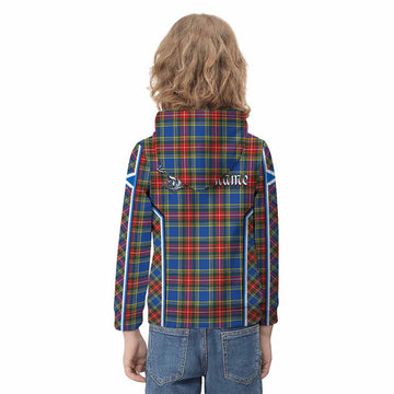 Bethune Tartan Crest Kid Hoodie Scotland Coat of Arm Flag Style