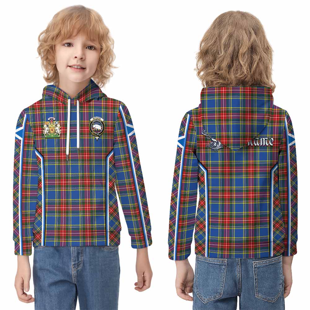 Bethune Tartan Crest Kid Hoodie Scotland Coat of Arm Flag Style - Tartan Vibes Clothing