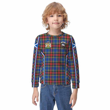 Bethune Tartan Crest Kid Knitted Sweatshirt Scotland Coat of Arm Flag Style - Tartan Vibes Clothing