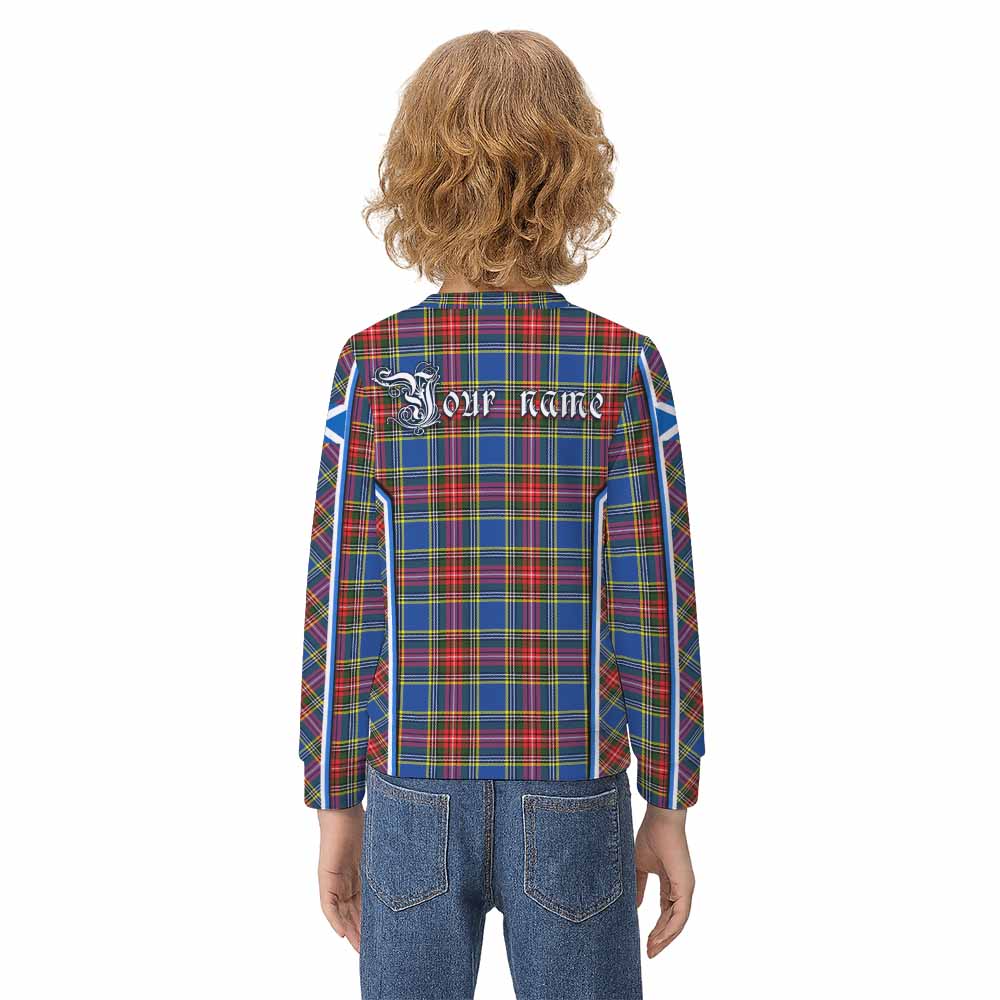 Bethune Tartan Crest Kid Knitted Sweatshirt Scotland Coat of Arm Flag Style - Tartan Vibes Clothing