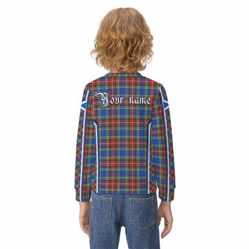 Bethune Tartan Crest Kid Knitted Sweatshirt Scotland Coat of Arm Flag Style - Tartan Vibes Clothing