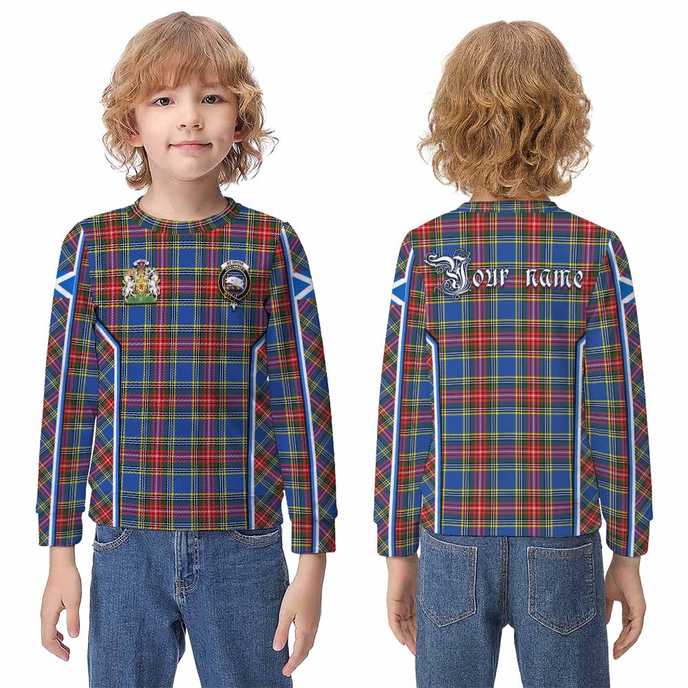 Bethune Tartan Crest Kid Knitted Sweatshirt Scotland Coat of Arm Flag Style - Tartan Vibes Clothing