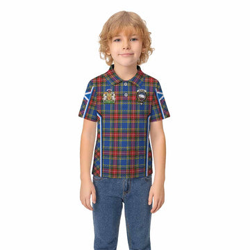 Bethune Tartan Crest Kid Polo Shirt Scotland Coat of Arm Flag Style - Tartan Vibes Clothing