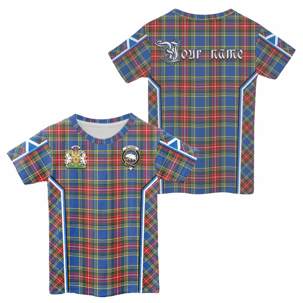 Bethune Tartan Crest Kid T-shirt Scotland Coat of Arm Flag Style - Tartan Vibes Clothing