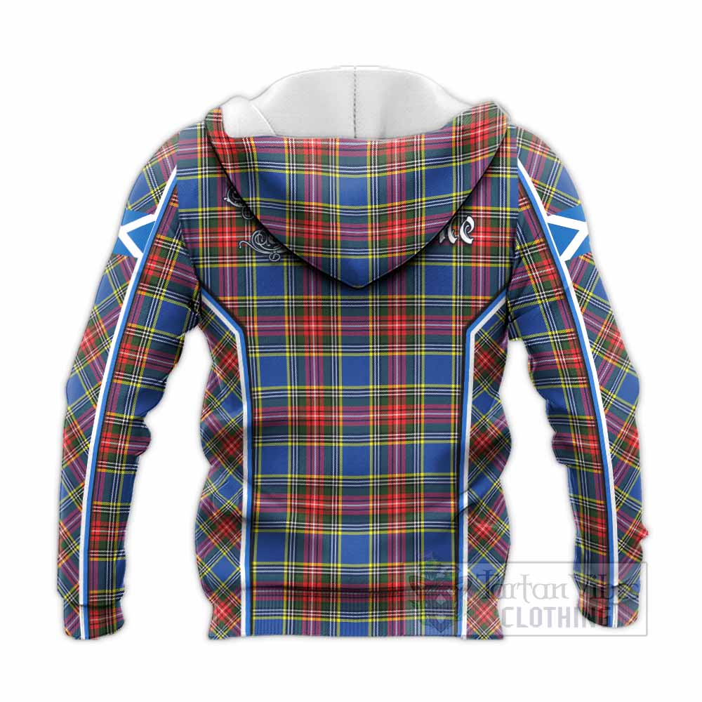 Bethune Tartan Crest Knitted Hoodie Scotland Coat of Arm Flag Style - Tartan Vibes Clothing