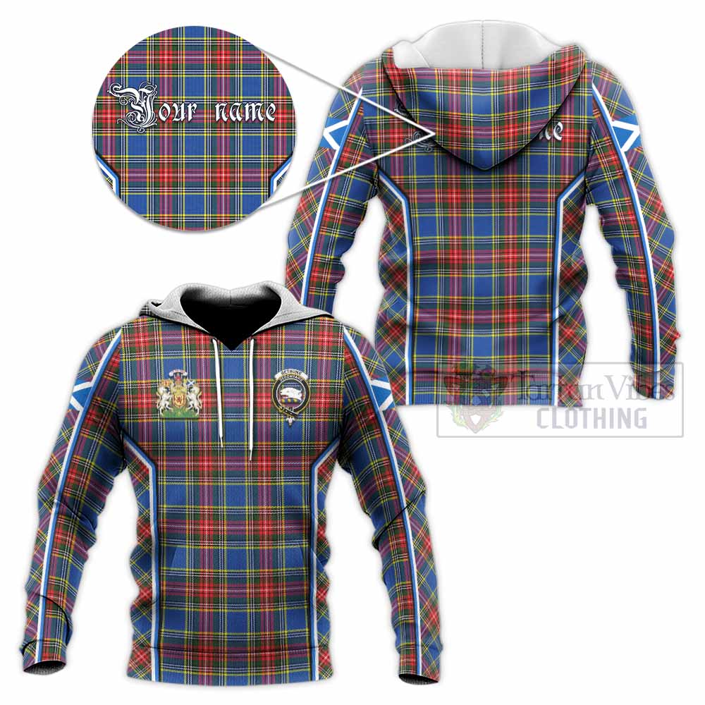 Bethune Tartan Crest Knitted Hoodie Scotland Coat of Arm Flag Style - Tartan Vibes Clothing