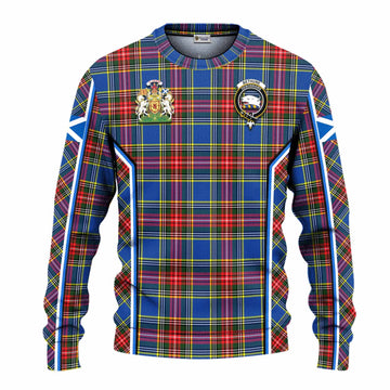 Bethune Tartan Crest Knitted Sweater Scotland Coat of Arm Flag Style - Tartan Vibes Clothing