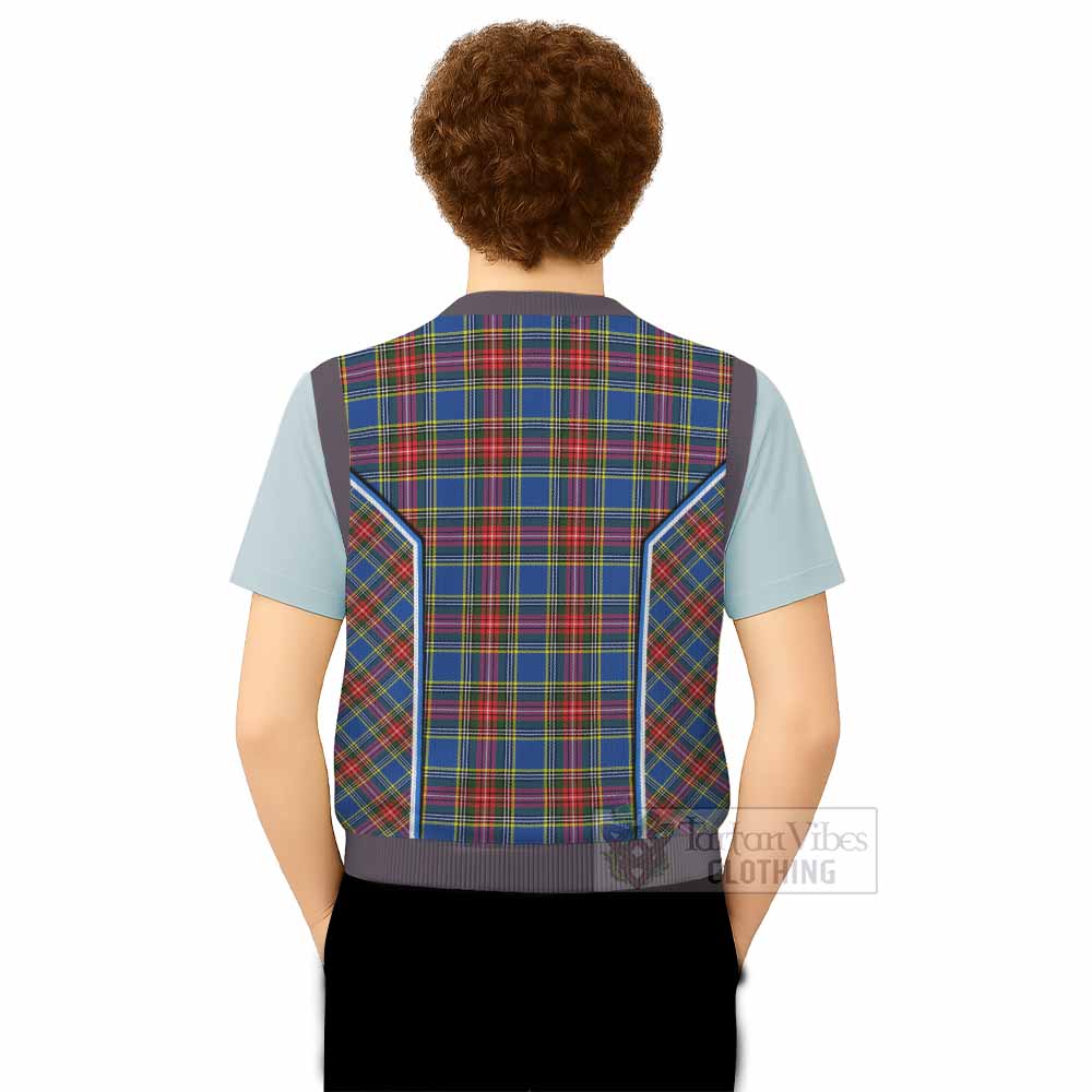 Bethune Tartan Crest Knitted V-Neck Vest Scotland Coat of Arm Flag Style - Tartan Vibes Clothing