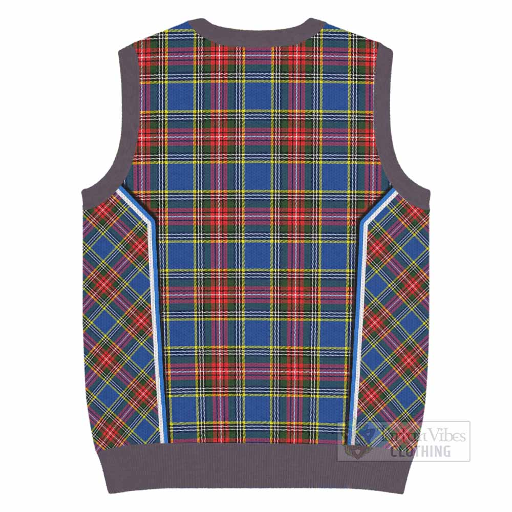 Bethune Tartan Crest Knitted V-Neck Vest Scotland Coat of Arm Flag Style - Tartan Vibes Clothing