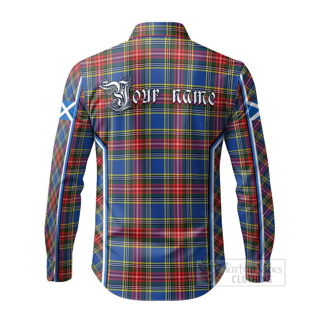 Bethune Tartan Crest Long Sleeve Button Shirts Scotland Coat of Arm Flag Style - Tartan Vibes Clothing