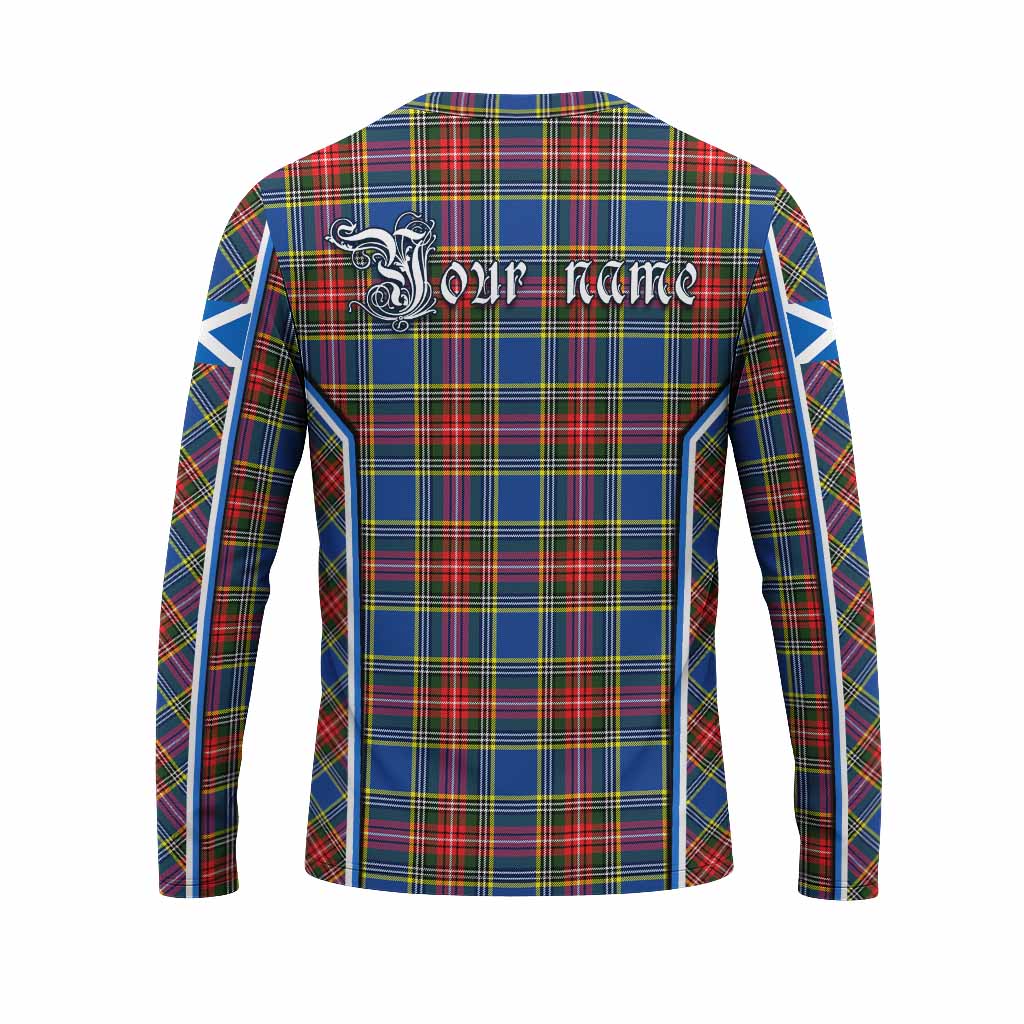 Bethune Tartan Crest Long Sleeve T-Shirt Scotland Coat of Arm Flag Style - Tartan Vibes Clothing