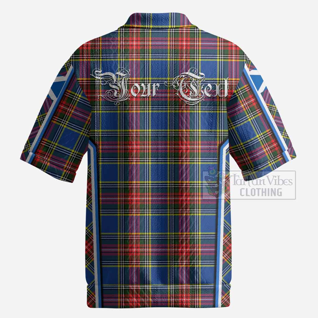 Bethune Tartan Crest Men’s Polo Sweater Top Scotland Coat of Arm Flag Style