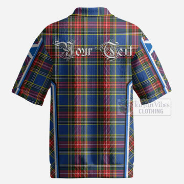 Bethune Tartan Crest Men’s Polo Sweater Top Scotland Coat of Arm Flag Style