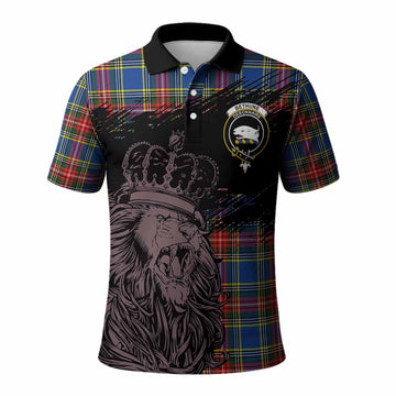 Bethune Tartan Crest Polo Shirt Crowned Lion Heritage Style