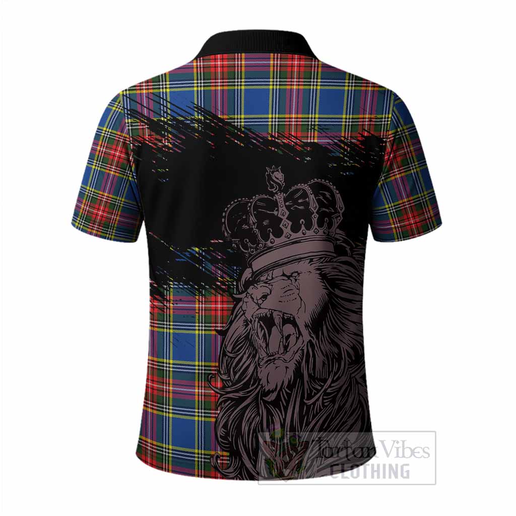 Bethune Tartan Crest Polo Shirt Crowned Lion Heritage Style