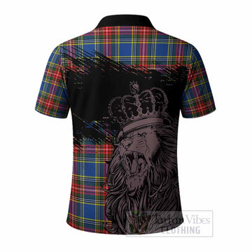Bethune Tartan Crest Polo Shirt Crowned Lion Heritage Style